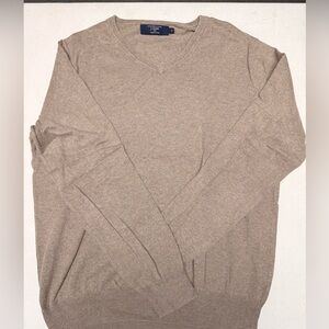 J. Crew Men's V-Neck Sweater in Light Brown